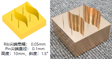 放電加工用微細(xì)形狀銅電極 超薄側(cè)壁和定位銷